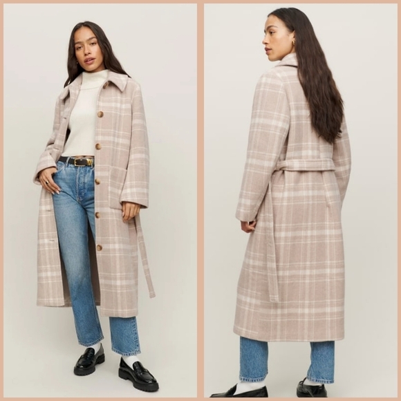Reformation Jackets & Blazers - Reformation Middlefield Coat in Beige Plaid